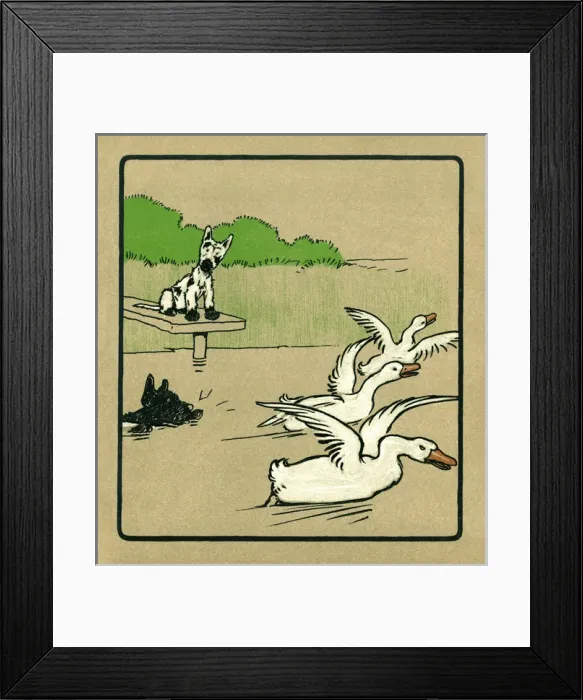 Framed Print : Illustration by Cecil Aldin, Rough and Tumble Framed Print : Illustration by Cecil Aldin, Rough and Tumble