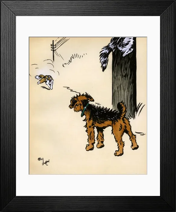 Framed Print : Illustration by Cecil Aldin, Jack and Jill