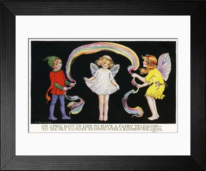 Framed Print : Fairies skipping Framed Print : Fairies skipping