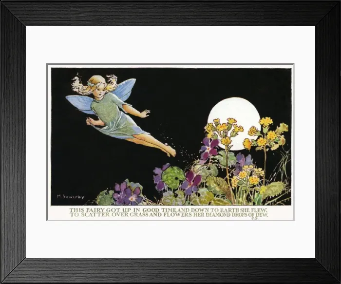 Framed Print : Fairy scattering dewdrops Framed Print : Fairy scattering dewdrops