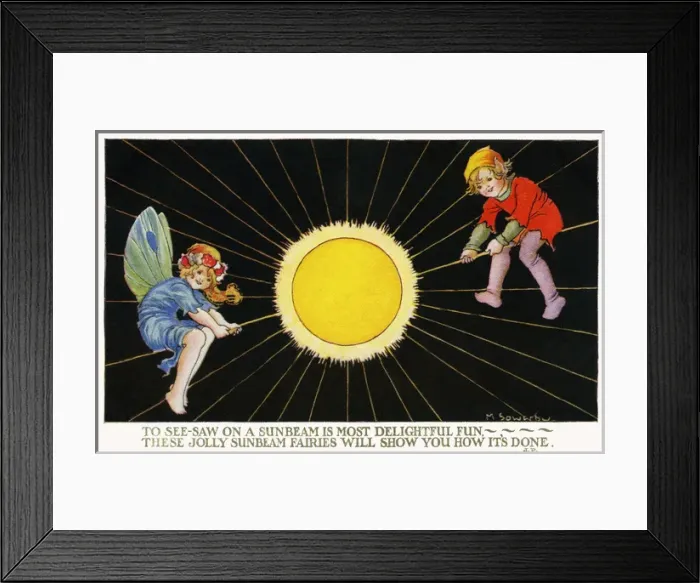 Framed Print : See-saw. Pub: Humphrey Milford, Postcards for the Little Ones Framed Print : See-saw. Pub: Humphrey Milford, Postcards for the Little Ones
