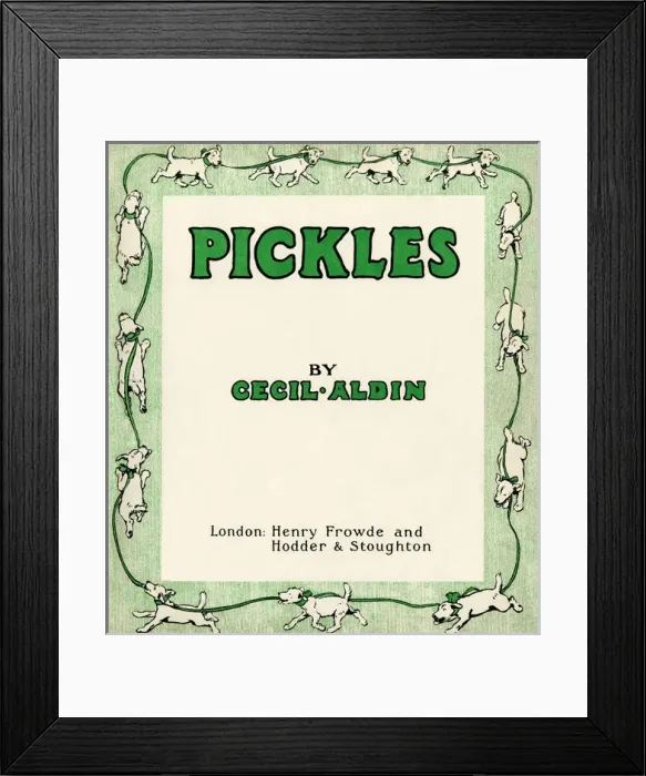 Framed Print : Title page design by Cecil Aldin, Pickles Framed Print : Title page design by Cecil Aldin, Pickles