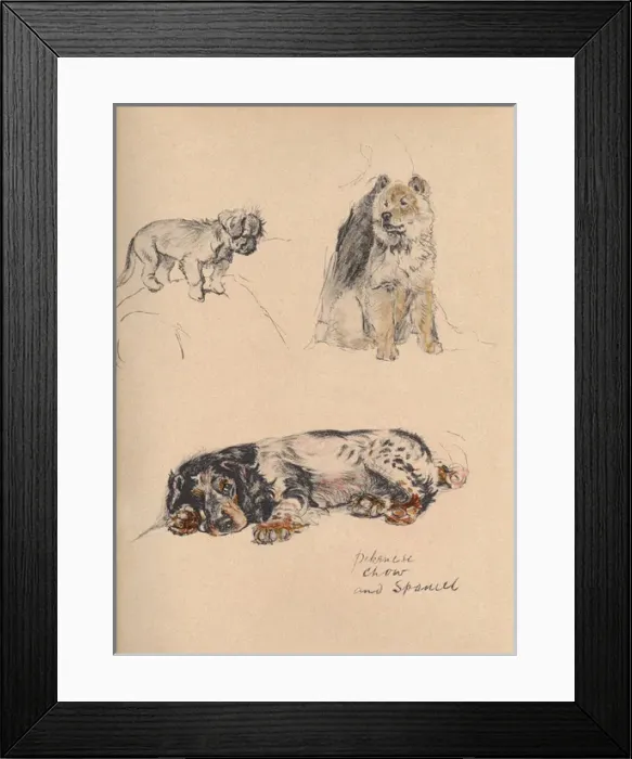 Framed Print : Sketches by Cecil Aldin, Just Among Friends Framed Print : Sketches by Cecil Aldin, Just Among Friends
