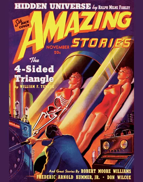 Amazing Stories Scifi magazine cover - Futuristic Human Cloning
