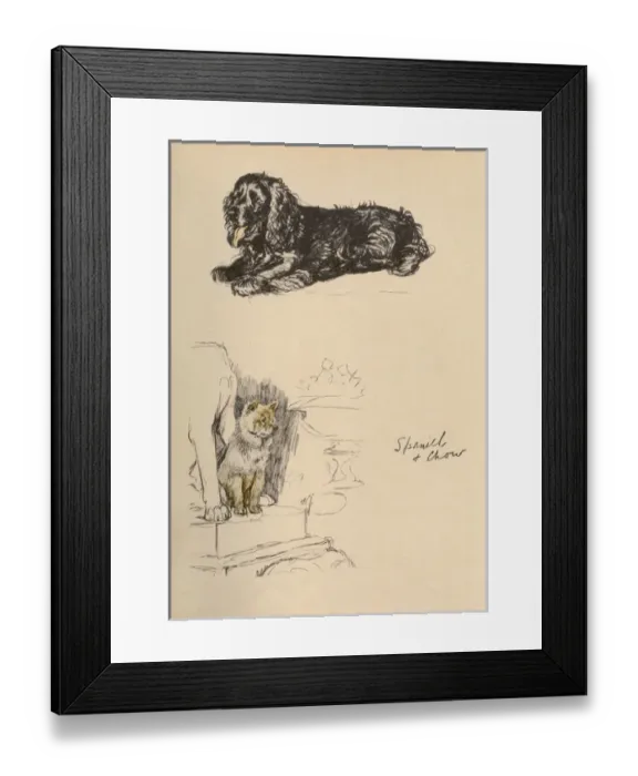 Framed Print : Sketches by Cecil Aldin, Just Among Friends Framed Print : Sketches by Cecil Aldin, Just Among Friends