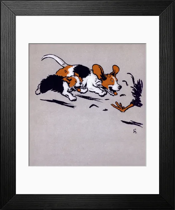 Framed Print : Illustration by Cecil Aldin, The Farmyard Puppies Framed Print : Illustration by Cecil Aldin, The Farmyard Puppies