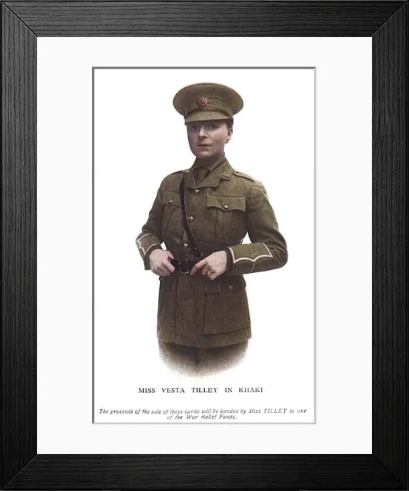 Framed Print : Vesta Tilley in khaki Framed Print : Vesta Tilley in khaki