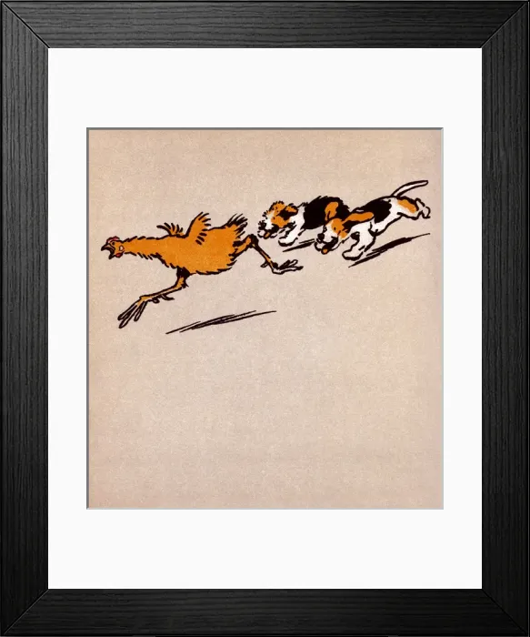 Framed Print : Illustration by Cecil Aldin, The Farmyard Puppies Framed Print : Illustration by Cecil Aldin, The Farmyard Puppies