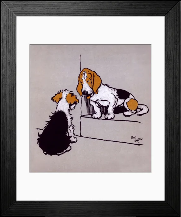 Framed Print : Illustration by Cecil Aldin, The Farmyard Puppies Framed Print : Illustration by Cecil Aldin, The Farmyard Puppies