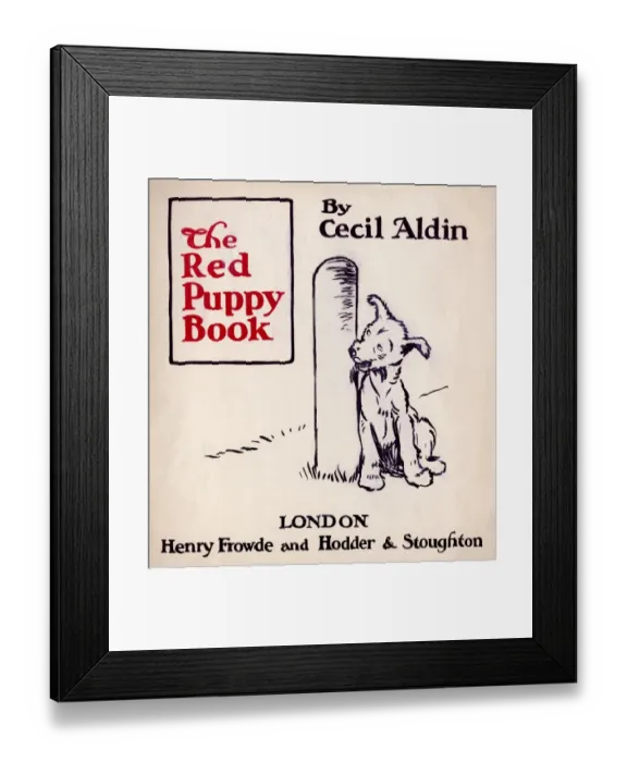 Framed Print : Title page design by Cecil Aldin, The Red Puppy Book Framed Print : Title page design by Cecil Aldin, The Red Puppy Book