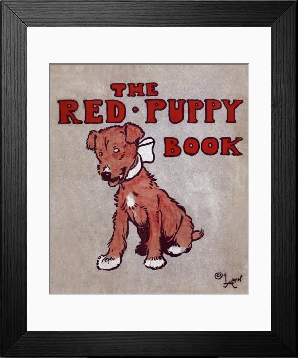 Framed Print : Cover design by Cecil Aldin, The Red Puppy Book Framed Print : Cover design by Cecil Aldin, The Red Puppy Book