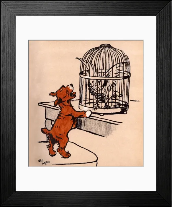 Framed Print : Illustration by Cecil Aldin, The Red Puppy Book Framed Print : Illustration by Cecil Aldin, The Red Puppy Book