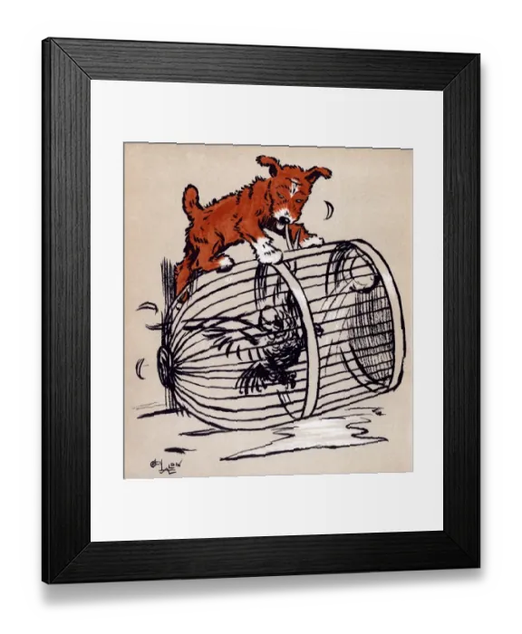 Framed Print : Illustration by Cecil Aldin, The Red Puppy Book Framed Print : Illustration by Cecil Aldin, The Red Puppy Book