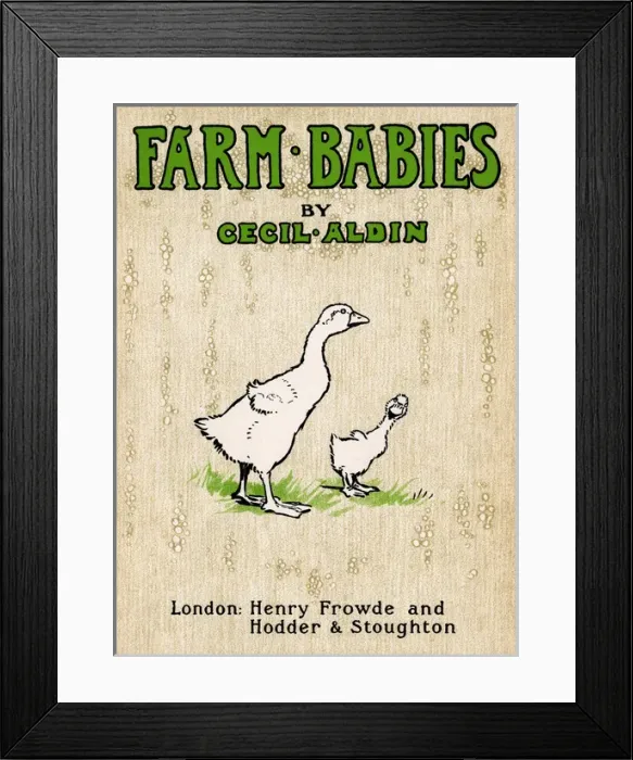Framed Print : Title page design by Cecil Aldin, Farm Babies Framed Print : Title page design by Cecil Aldin, Farm Babies