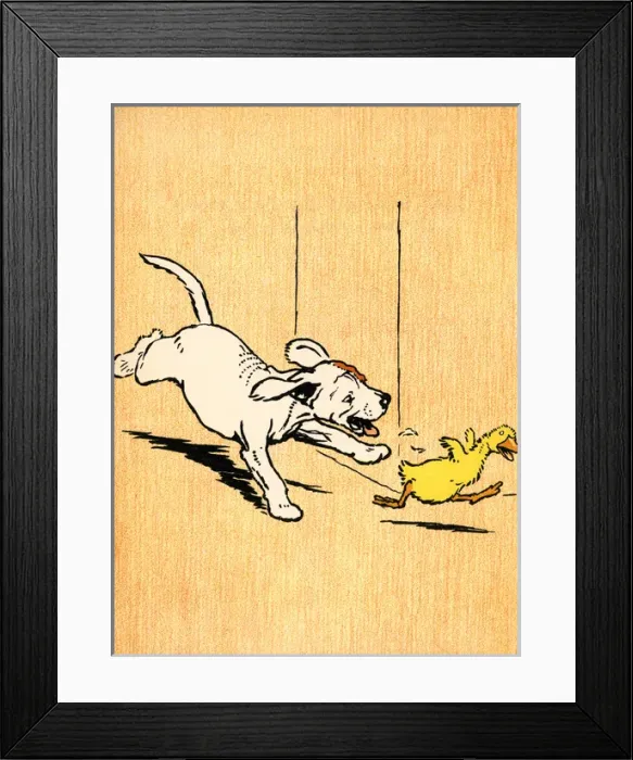 Framed Print : Illustration by Cecil Aldin, Farm Babies