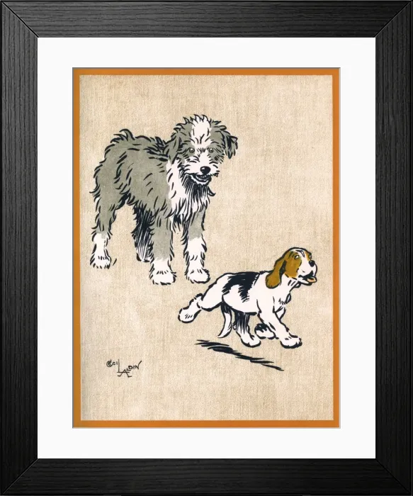 Framed Print : Illustration by Cecil Aldin, Field Babies Framed Print : Illustration by Cecil Aldin, Field Babies