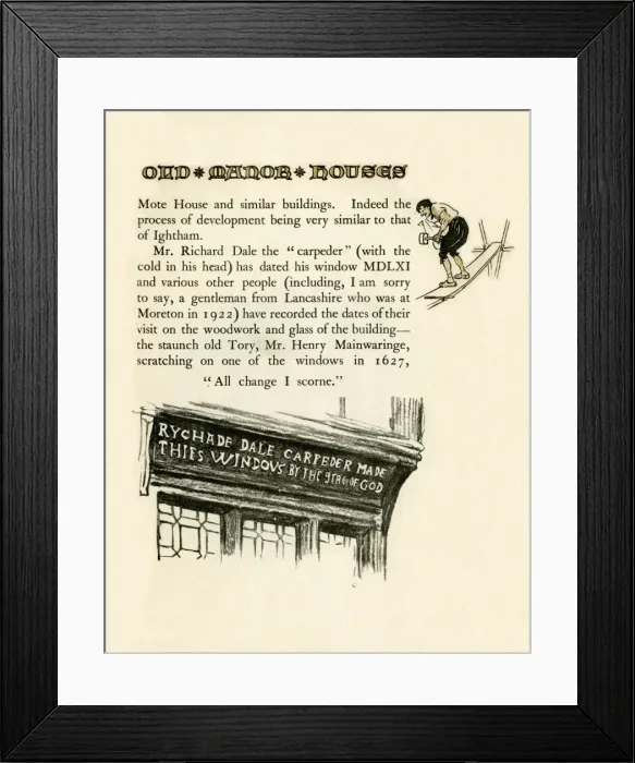 Framed Print : Illustration by Cecil Aldin, Old Manor Houses Framed Print : Illustration by Cecil Aldin, Old Manor Houses
