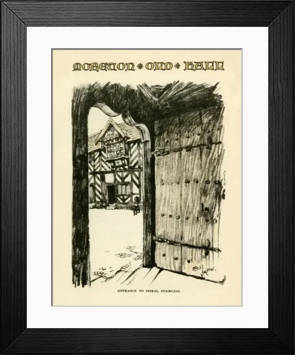 Framed Print : Illustration by Cecil Aldin, Old Manor Houses Framed Print : Illustration by Cecil Aldin, Old Manor Houses