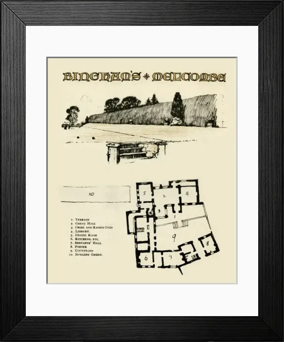 Framed Print : Illustration by Cecil Aldin, Old Manor Houses Framed Print : Illustration by Cecil Aldin, Old Manor Houses