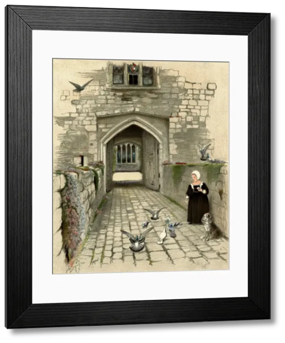 Framed Print : Illustration by Cecil Aldin, Old Manor Houses Framed Print : Illustration by Cecil Aldin, Old Manor Houses