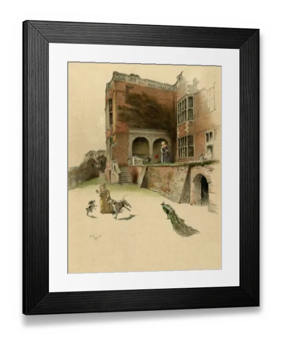 Framed Print : Illustration by Cecil Aldin, Old Manor Houses Framed Print : Illustration by Cecil Aldin, Old Manor Houses