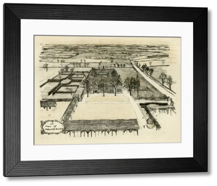 Framed Print : Illustration by Cecil Aldin, Old Manor Houses Framed Print : Illustration by Cecil Aldin, Old Manor Houses