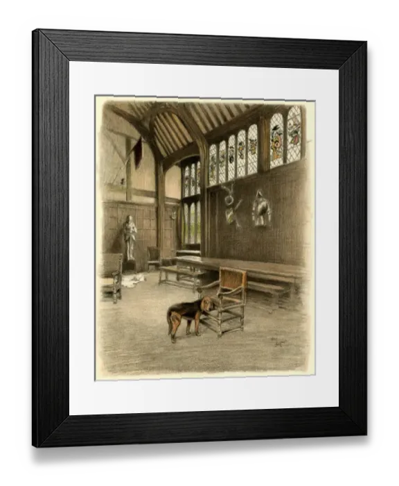 Framed Print : Illustration by Cecil Aldin, Old Manor Houses Framed Print : Illustration by Cecil Aldin, Old Manor Houses
