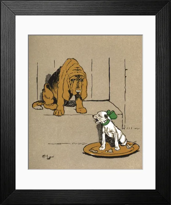Framed Print : Illustration by Cecil Aldin, Puppy Tails Framed Print : Illustration by Cecil Aldin, Puppy Tails
