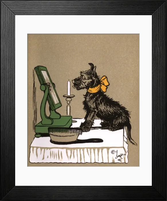 Framed Print : Illustration by Cecil Aldin, Puppy Tails Framed Print : Illustration by Cecil Aldin, Puppy Tails