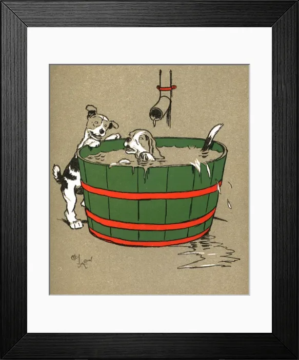 Framed Print : Illustration by Cecil Aldin, Puppy Tails Framed Print : Illustration by Cecil Aldin, Puppy Tails
