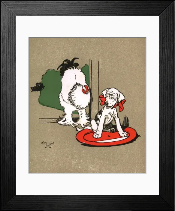 Framed Print : Illustration by Cecil Aldin, Puppy Tails Framed Print : Illustration by Cecil Aldin, Puppy Tails
