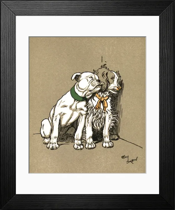 Framed Print : Illustration by Cecil Aldin, Puppy Tails Framed Print : Illustration by Cecil Aldin, Puppy Tails