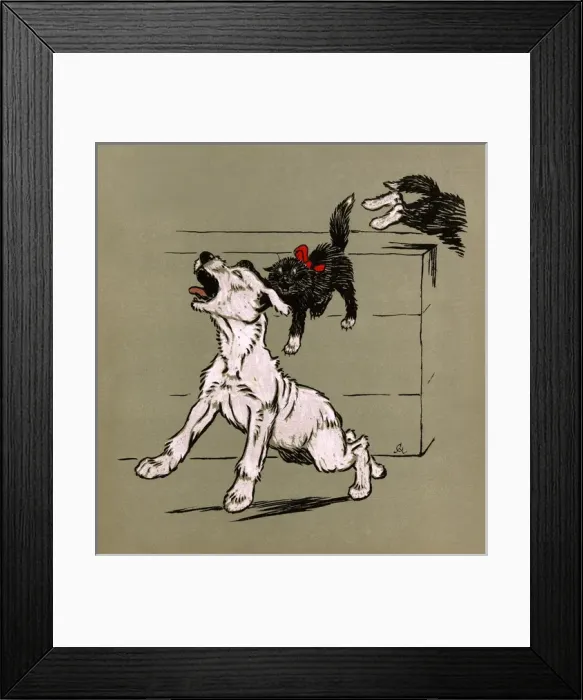 Framed Print : Illustration by Cecil Aldin, The White Puppy Book Framed Print : Illustration by Cecil Aldin, The White Puppy Book