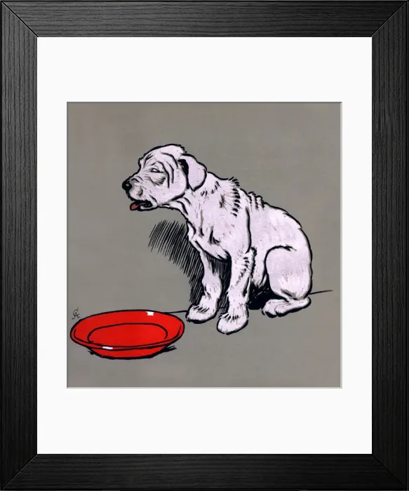 Framed Print : Illustration by Cecil Aldin, The White Puppy Book Framed Print : Illustration by Cecil Aldin, The White Puppy Book