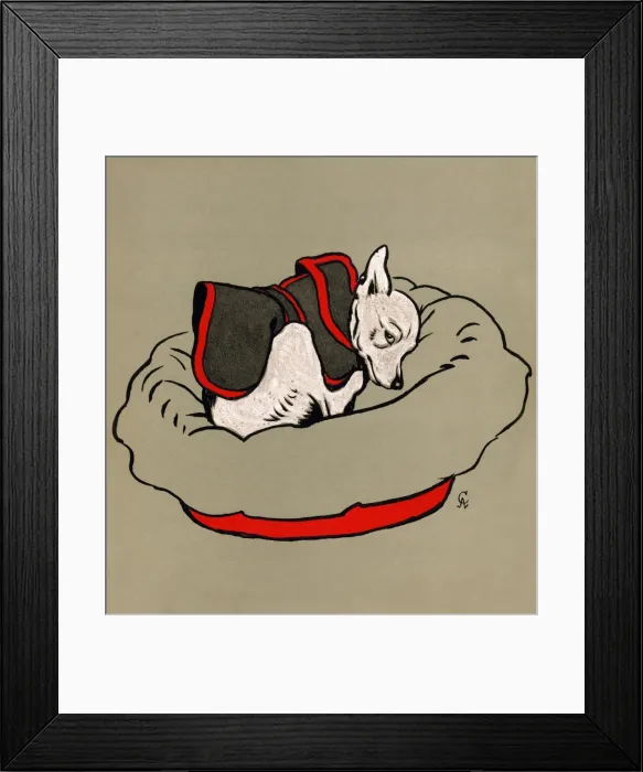 Framed Print : Illustration by Cecil Aldin, The White Puppy Book Framed Print : Illustration by Cecil Aldin, The White Puppy Book