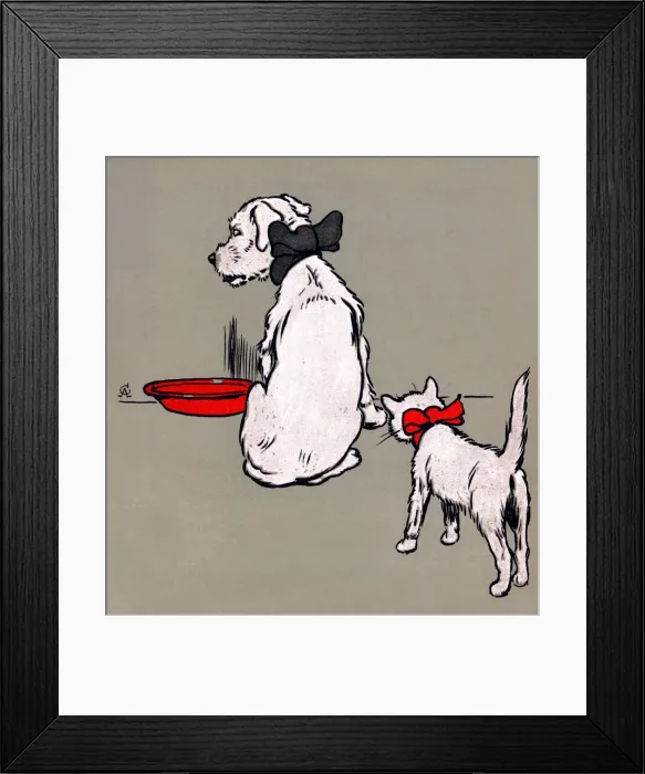 Framed Print : Illustration by Cecil Aldin, The White Puppy Book Framed Print : Illustration by Cecil Aldin, The White Puppy Book