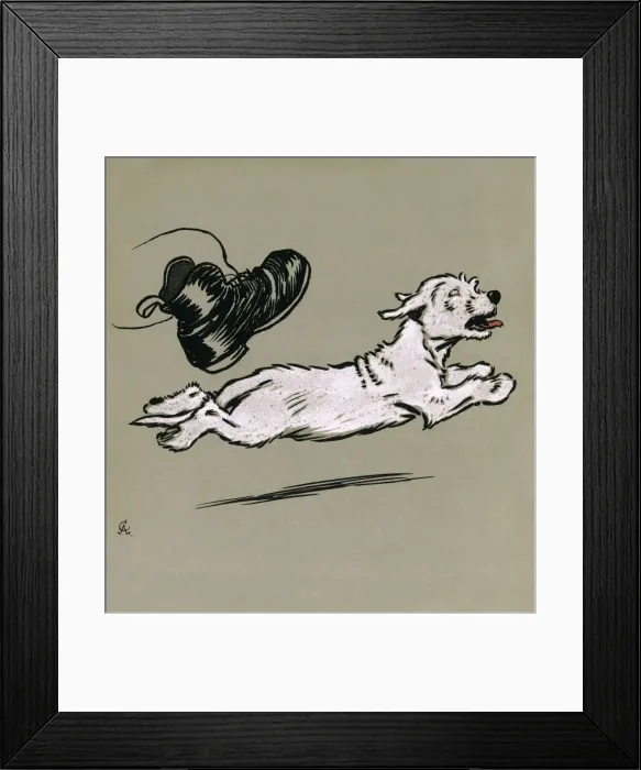 Framed Print : Illustration by Cecil Aldin, The White Puppy Book Framed Print : Illustration by Cecil Aldin, The White Puppy Book