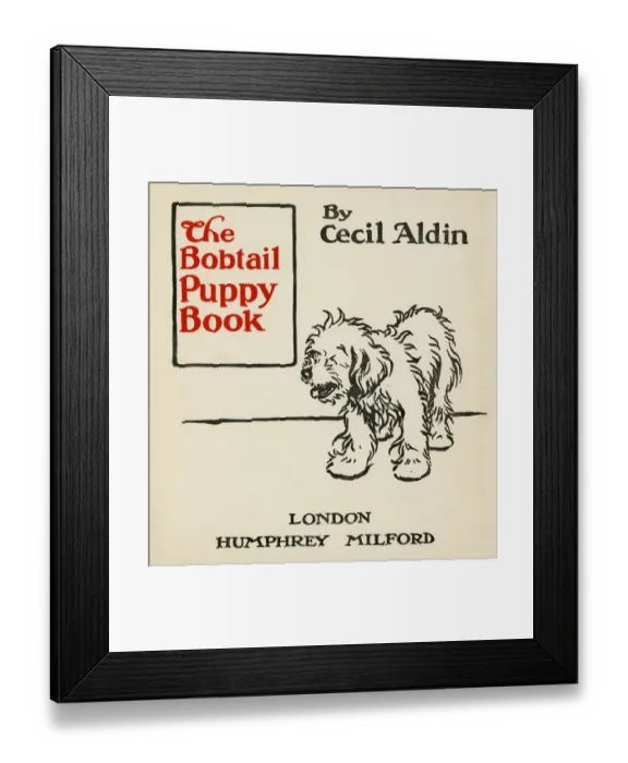 Framed Print : Title page design by Cecil Aldin, The Bobtail Puppy Book Framed Print : Title page design by Cecil Aldin, The Bobtail Puppy Book