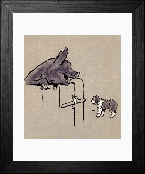Framed Print : Illustration by Cecil Aldin, The Bobtail Puppy Book Framed Print : Illustration by Cecil Aldin, The Bobtail Puppy Book