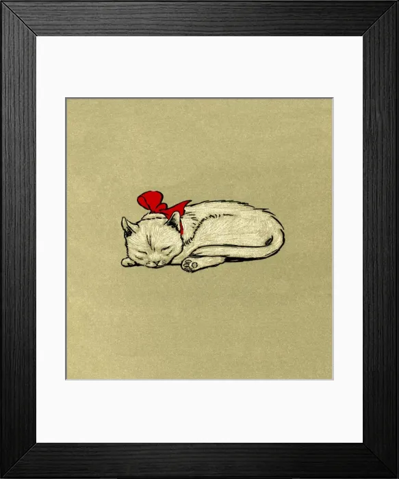 Framed Print : Illustration by Cecil Aldin, The White Kitten Book Framed Print : Illustration by Cecil Aldin, The White Kitten Book