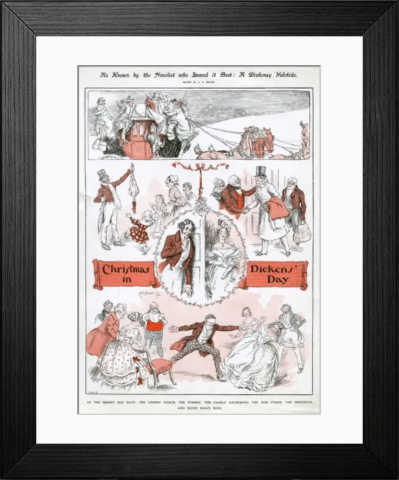 Framed Print : A Dickensy Yuletide by C. E. Brock Framed Print : A Dickensy Yuletide by C. E. Brock