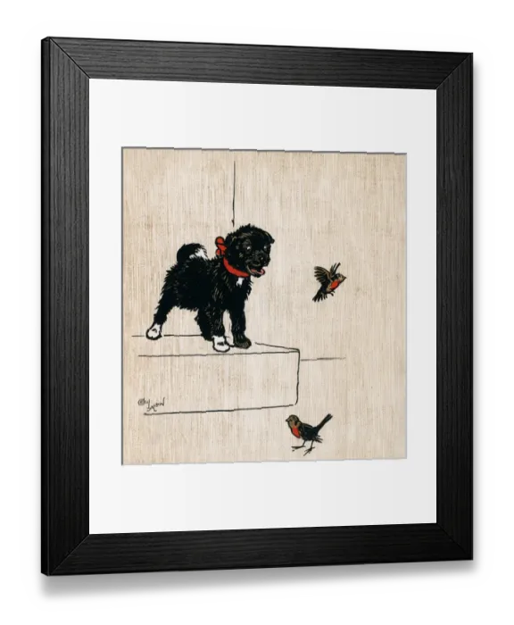 Framed Print : Illustration by Cecil Aldin, The Black Puppy Book Framed Print : Illustration by Cecil Aldin, The Black Puppy Book