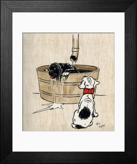 Framed Print : Illustration by Cecil Aldin, The Black Puppy Book Framed Print : Illustration by Cecil Aldin, The Black Puppy Book