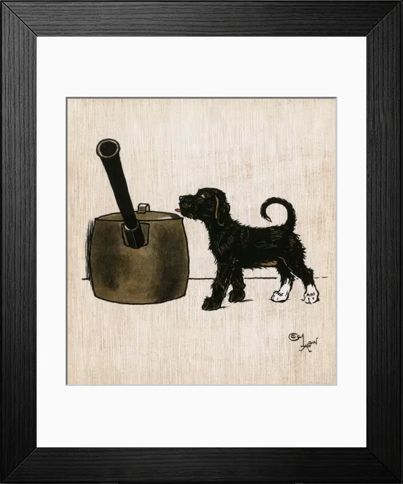 Framed Print : Illustration by Cecil Aldin, The Black Puppy Book Framed Print : Illustration by Cecil Aldin, The Black Puppy Book