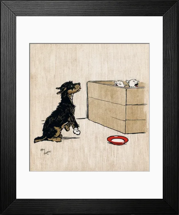 Framed Print : Illustration by Cecil Aldin, The Black Puppy Book Framed Print : Illustration by Cecil Aldin, The Black Puppy Book