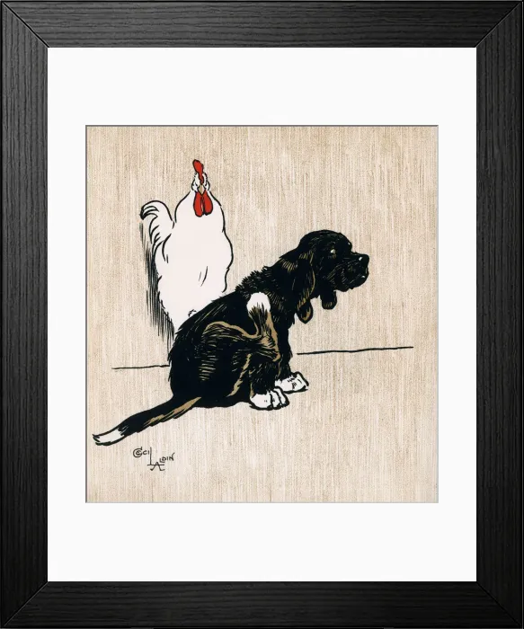 Framed Print : Illustration by Cecil Aldin, The Black Puppy Book Framed Print : Illustration by Cecil Aldin, The Black Puppy Book