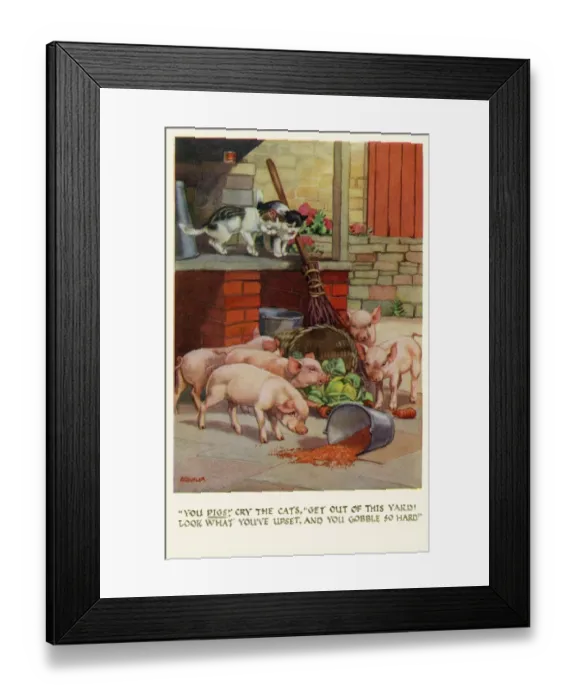 Framed Print : Cats & pigs Framed Print : Cats & pigs