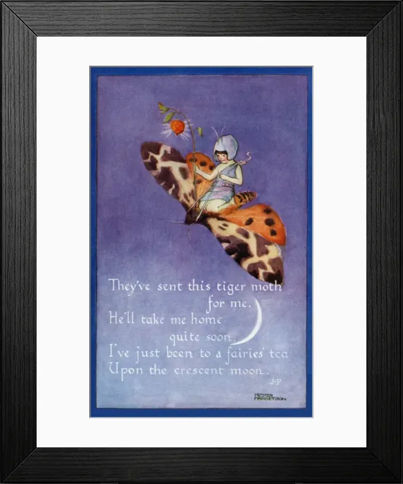 Framed Print : Fairy on a moth Framed Print : Fairy on a moth