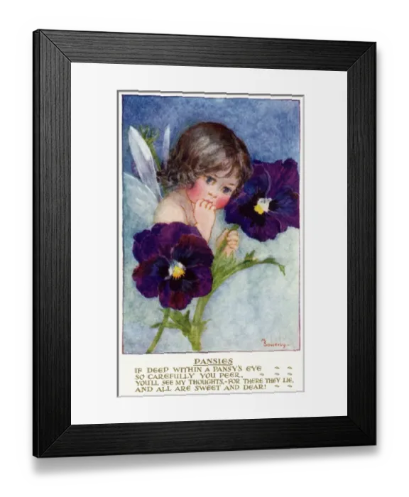 Framed Print : Pansies. Pub: Humphrey Milford, Postcards for the Little Ones Framed Print : Pansies. Pub: Humphrey Milford, Postcards for the Little Ones