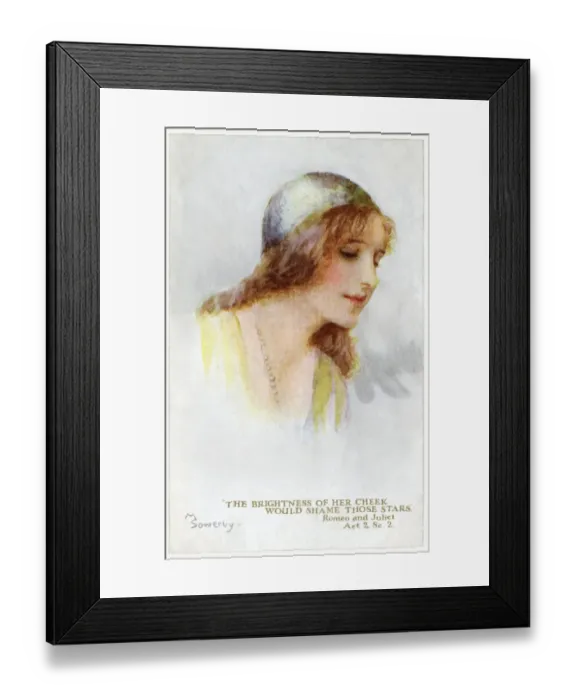 Framed Print : Juliet. Pub: Humphrey Milford, Postcards for the Little Ones Framed Print : Juliet. Pub: Humphrey Milford, Postcards for the Little Ones